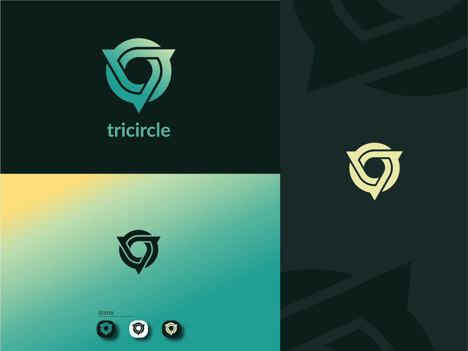 tricircle monogram logo by tanzina kabir on Dribbble