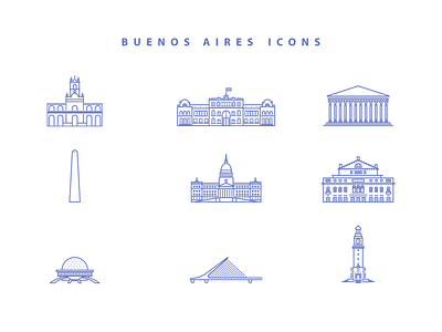 Buenos Aires Icons argentina branding buenos aires corporate design icon illustration logo ui ux vector