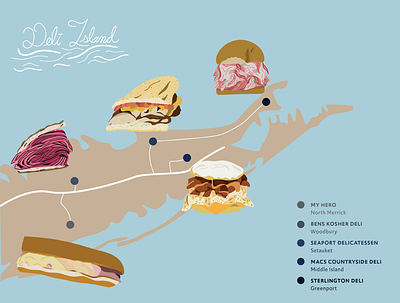 Deli Island food illustration illustrator island sandwiches