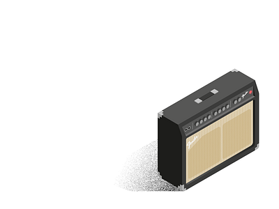 Fender amp illustration isometric music