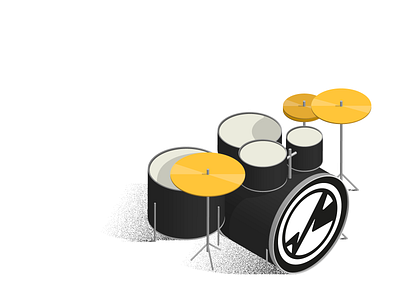 Drums illustration isometric music vector