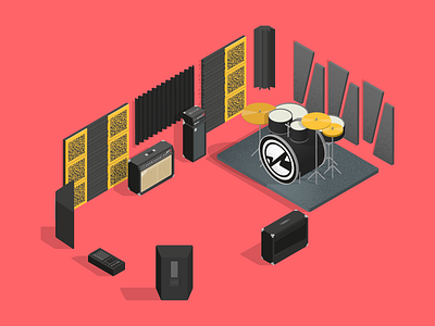 Fire design illustration isometric music vector