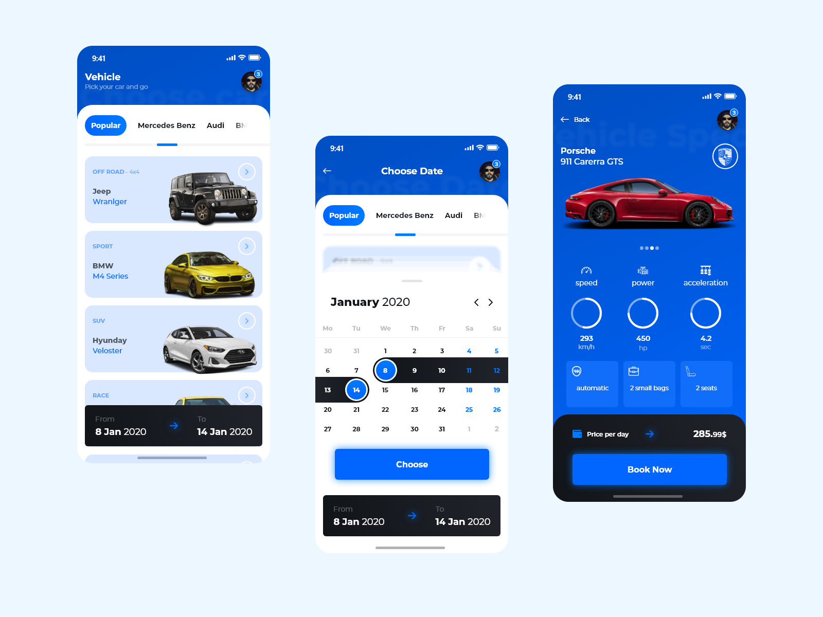 Car Rental application by Psd.ge UI UX on Dribbble