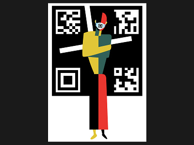 QR-antine communication design graphic design malevich poster poster a day poster design qr-code qrcode quarantine stayhome