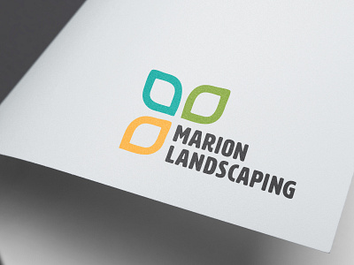 Marion Landscaping Logo branding design landscaping leaf logo logo design paper typography