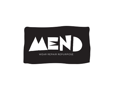 Mend | First Concept | Clothing Repair Logo branding clothing design icon logo logo design patch repair sewing typography upcycle vector