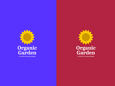Organic Garden Logo Concept branding cafe color design food garden icon logo logo design organic plants sunflower typography vector vegan