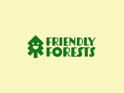 Friendly Forests Logo branding conservation design eco forest friendly green logo logo design smiley sustainable trees