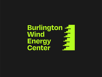 Burlington Wind Energy Center Logo branding clean design eco energy friendly geometric green logo logo design minimal sustainable typography wind