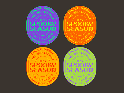 Spooky Season Badges badge branding eco friendly funky green halloween logo patch retro shakespeare sticker sustainable typography vegan vintage