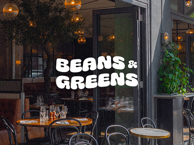 Beans & Greens Vegan Cafe Logo beans branding cafe coffee earthy eco friendly funky green logo organic retro vegan