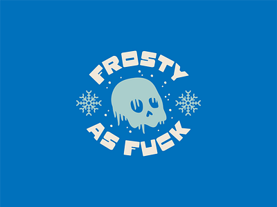 Frosty Lockup branding frosty frozen funky ice icicle illustration lockup logo logo design organic retro skull snow snowboard typography winter