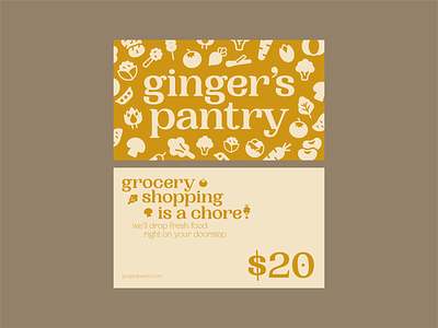 Ginger's Pantry Voucher branding card color grocery icons logo logo design stationary typography