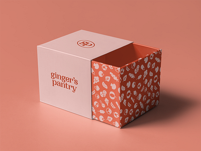 Ginger's Pantry Delivery Box box branding color grocery icons logo logo design mockup shipping typography