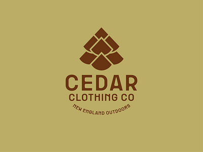 New England Outdoor Company Cedar Clothing Co Logo branding logo new england outdoors pine cone retro