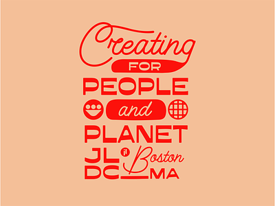 People and Planet Type Lockup branding eco friendly illustration logo people planet retro sustainable typography