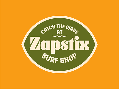 Zapstix Surf Shop Badge badge branding logo retro sticker summer surf typography wave