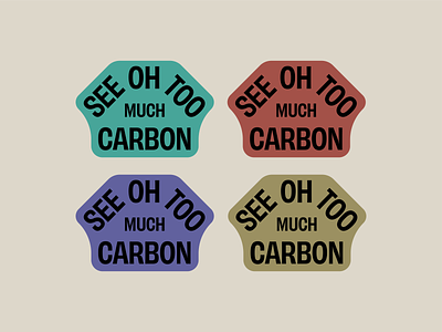CO2 Much Carbon Badges badge branding carbon climate co2 earth green logo retro