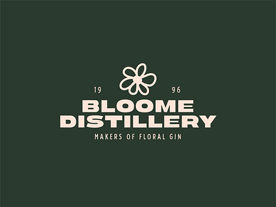 Distillery Logo branding distillery eco friendly floral flower gin logo retro typography