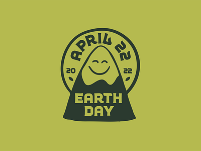 Earth Day 2022 badge branding earth earth day eco friendly illustration logo mountain retro typography