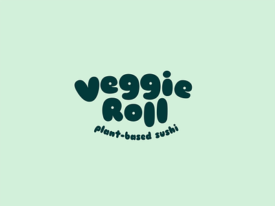 Veggie Roll Logo branding logo retro sushi typography vegan