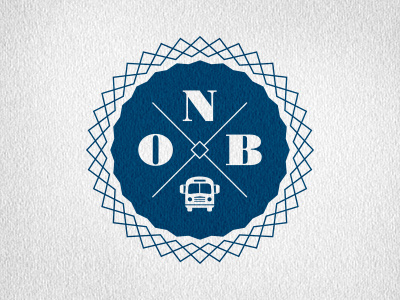 Overnight Buses Sticker – Acronym + Bus acronym badge blue bus circle enclosure line work seal stamp sticker texture travel