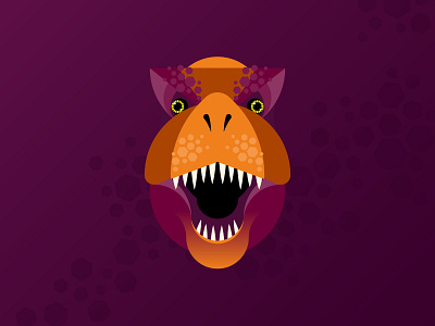 Tyrannosaurus Rex adobe art character clean design dino dinosaur flat geometric icon illustration illustrator minimal orange red t rex tyrannosaurus tyrannosaurus rex vector