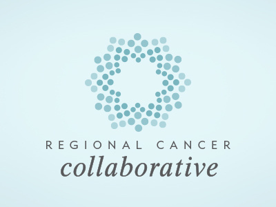 HSHS Cancer Collaborative Logo blue burst cancer circle dots health care icon iconography logo radial star typography