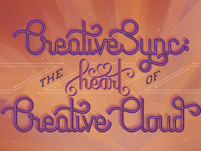 AdobeMAX 'CreativeSync' adobe adobemax creative cloud hand lettered heart lettering line work ribbon type typography