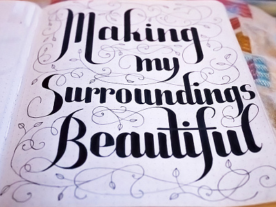 Beautiful Surroundings hand lettered hand lettering ink lettering pen sketch text type typography