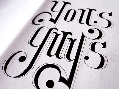 Yous Guys hand lettered hand lettering ink lettering pen sketch text type typography