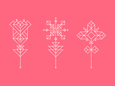 Geometric Flowers flowers frame geometric icon line nature outline plant triangle wire