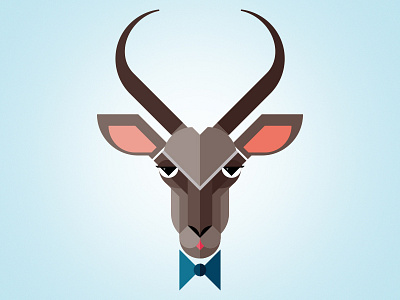 Antelope animal antelope antlers deer geometric icon iconography illustration poly polymorphic tie vector