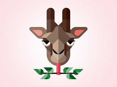 Giraffe animal geometric giraffe icon iconography illustration leaves poly polymorphic vector