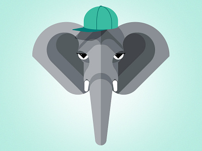 Elephant animal baseball cap elephant geometric hat icon iconography illustration poly polymorphic vector