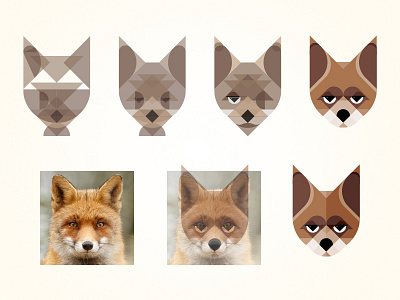 Fox Process animal fox geometric icon iconography illustration layers poly polymorphic process vector