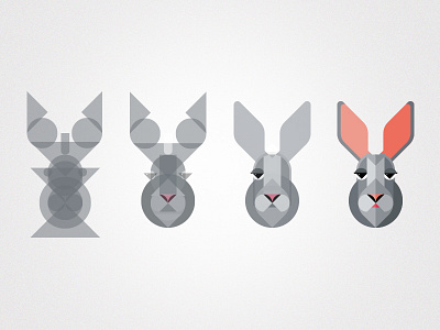 Jackrabbit Process animal art character clean design flat geometric icon iconography illustration illustrator jackrabbit minimal process progress rabbit simple steps vector