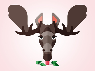 Moose animal antlers elk fun geometric icon illustration leaf moose playful polymorphic twig