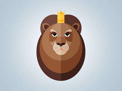 Regal Lion animal crown geometric icon illustration king lion regal royal