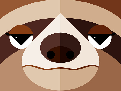 Sloth Illustration / Close-up animal close up geometric illustration series sleepy sloth slow smile symmetrical