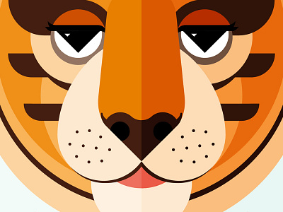 Tiger Illustration / Close-up animal geometric illustration lashes smile snout stripes symmetry tiger