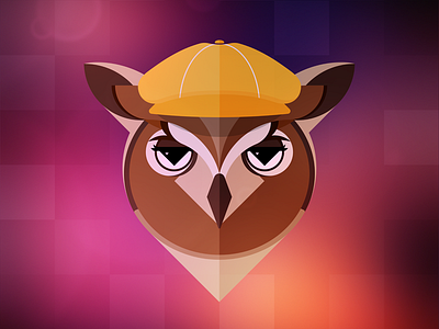Owl Colorful animal animals colorful ethereal geometric hat icon iconography illustration owl smart symmetrical