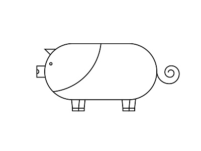Geometric Pig animal circle farm geometric icon illustration minimal oink pig simple