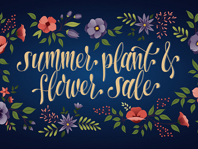 Summer Plant & Flower Sale Promo bloom flower hand drawn hand lettering illustration leaves lettering nature plant sale type typography