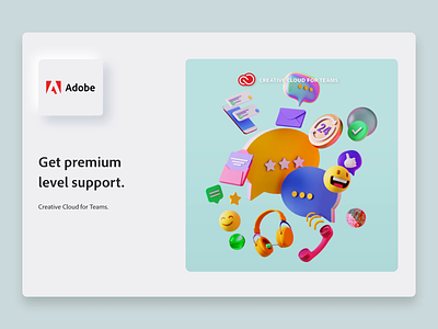 Adobe CC - Premium Support Level adobe app branding design education emoji illustration interface skeumorphic support team ui ux web