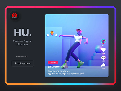 HU dance | Huawei Digital Influencer animation app character design fashion huawei illustration interface minimalism motion onboarding purchase skeumorphic skeumorphism tiktok trend ui ux web