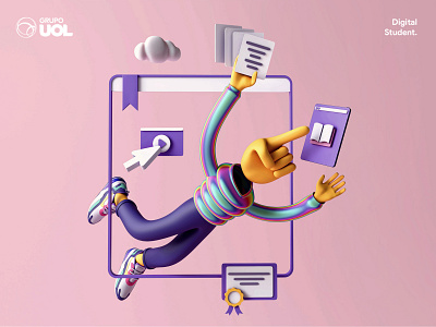 UOL | Digital Student 3d 3d character app blender book c4d character design hand illustration inspiration interface ui ux web
