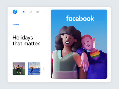 Facebook Always On | 01 3d app blender3d branding character characterdesign cinema4d design facebook illustration interface skeumorphic trend ui web