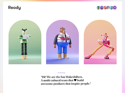 Ready, Brand Characters | II 3d 3d character animals animation app branding characters colorful creative design illustration interface logo page tiger ui ux vector web webdesign