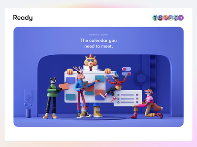 Ready, Brand Characters | III 3d 3d illustration animation app branding calendar character design design illustration inspiration interface logo team tiger trend 2022 ui ux web web design work